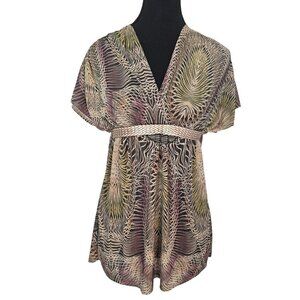 Charlotte Russe Women's V-Neck Flowy Tunic Top, Size Small